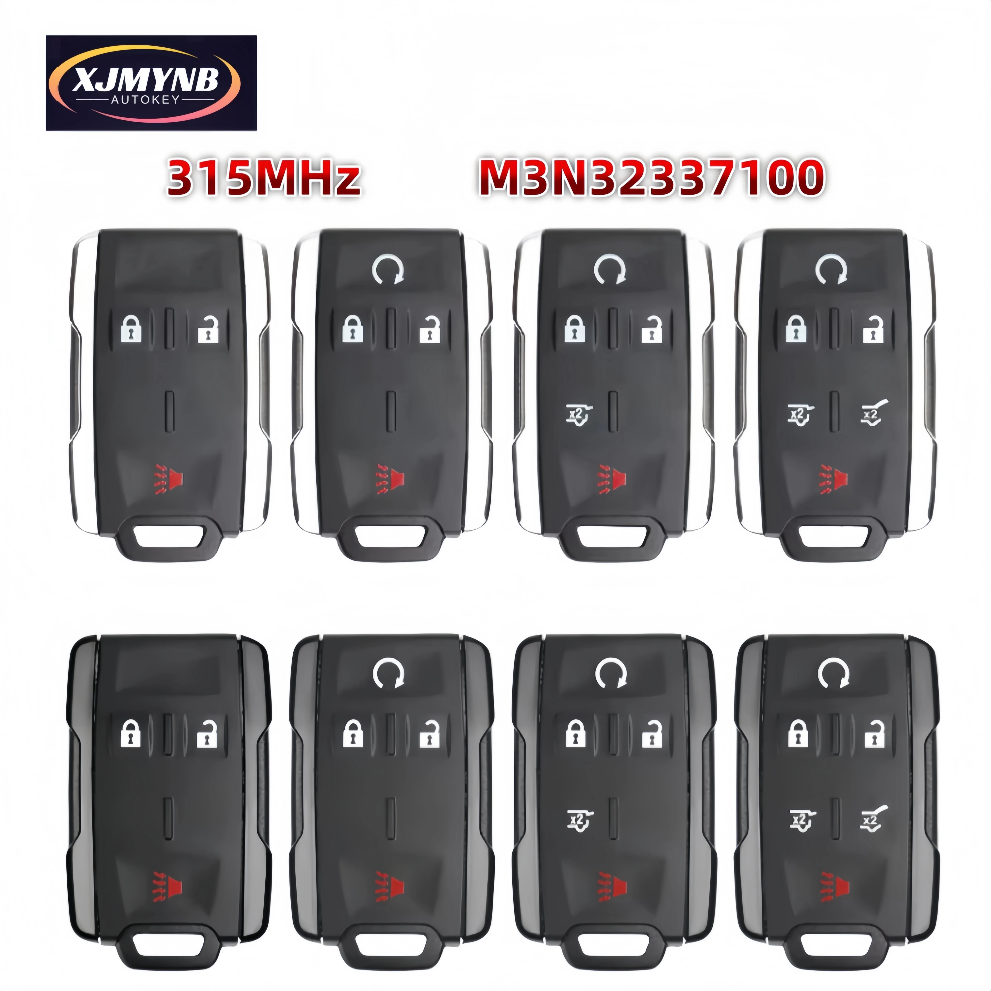 XJMYNB Remote Car Key For Chevrolet Silverado Colorado 2014-2018 GMC Yukon 315Mhz M3N32337100 3/4/5/6 BTN Keyless Remote Control