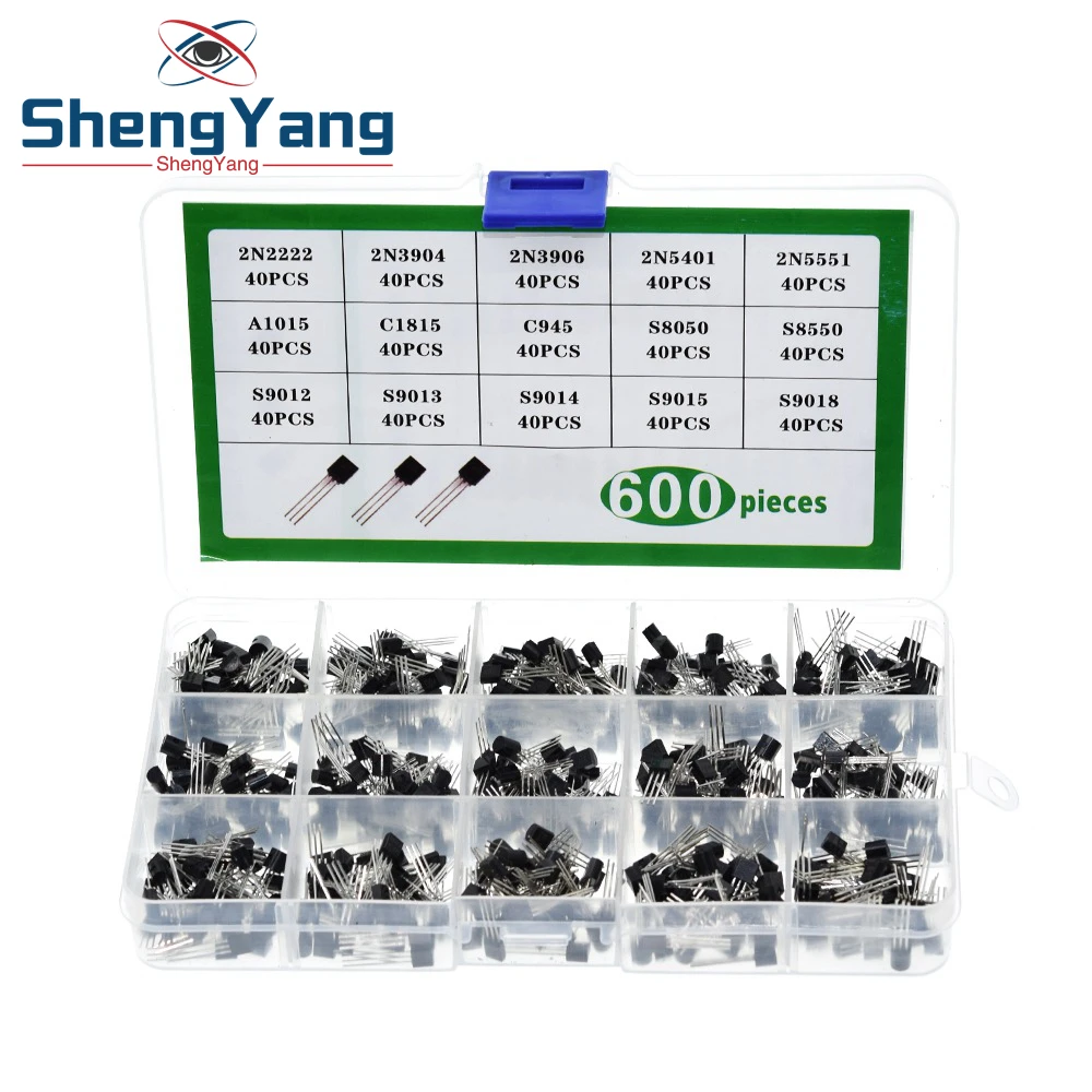 For Voltage Regulation Module 15 value 600pcs Box 2N2222 A1015 C945 C1815 S8050 S8550 S9012 S9013 S9014 S9015 2N3904 2N3906