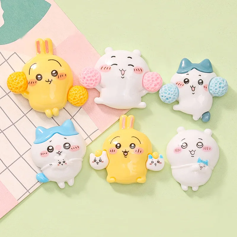 5pcs Cute Cartoon Chikawa Hachiware Usagi Flatback Resin Charms Crafts Embellishments Diy Cabochons Decoration Accessories