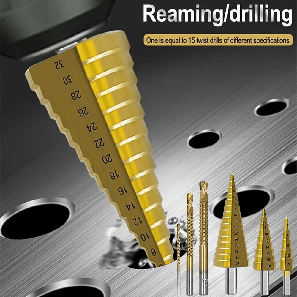 

3-12/4-20/4-32mm Step Cone Drill Hexagonal HSS Metal Hole Cutter Anti Rust Durable Drilling Tools Power Tools Accessories