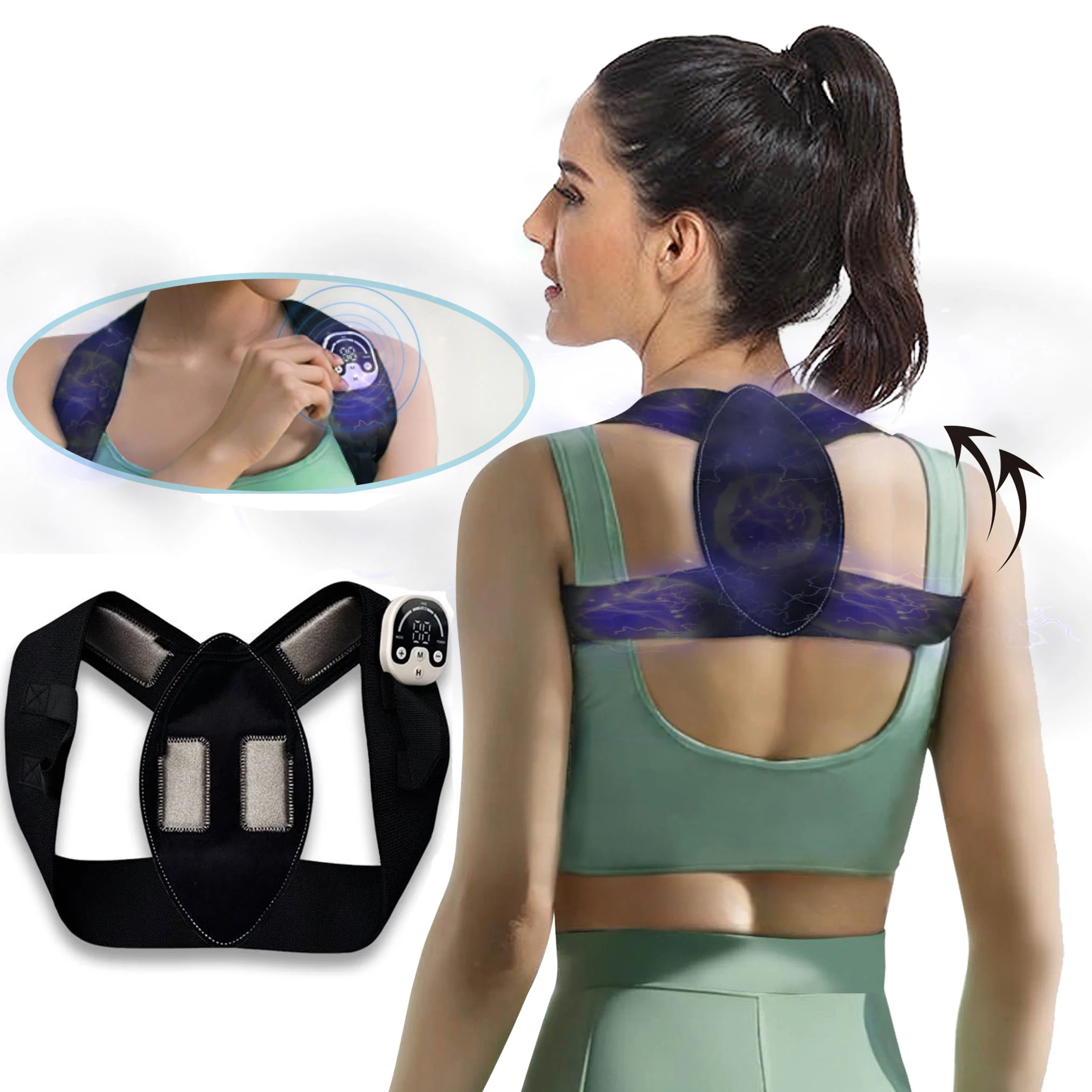 

EMS Back Sports Straightening Belt Straight Shoulders and Open Back Hunchback Prevention Exercise Body Shaping for Home Office