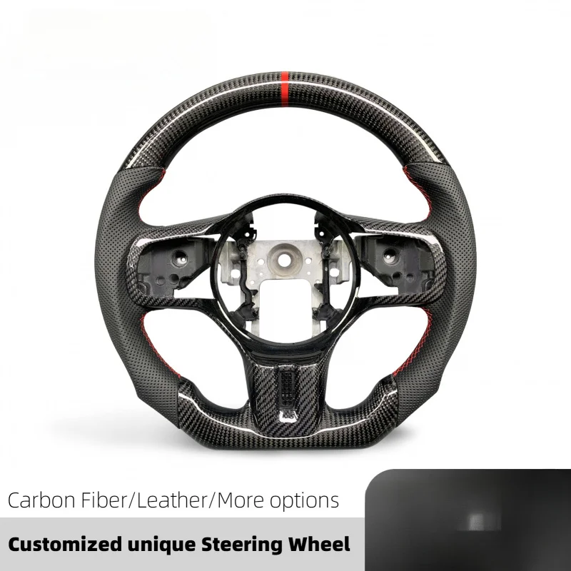 لميتسوبيشي لانسر Evolution X FQ-400 الإصدار النهائي مخصص 100% ألياف الكربون الحقيقية عجلة القيادة الجلدية المثقبة