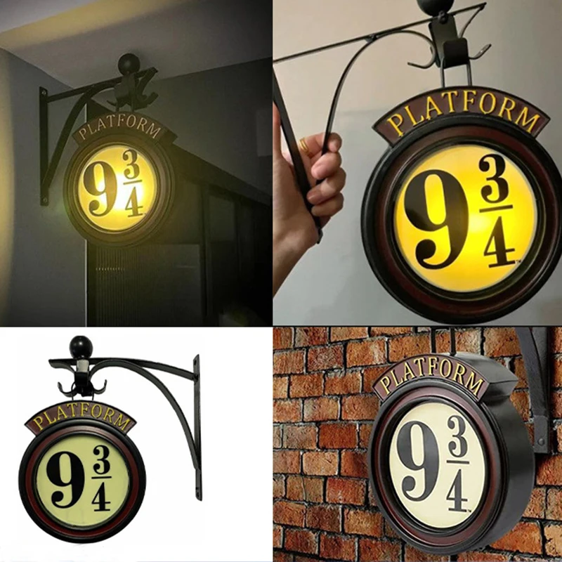 New Multicolor 9 3/4 Figure Night Light LED Magic Wall Lamps Platform Hogwartsed 3D Lamp Harries Room Decor Kids Gift