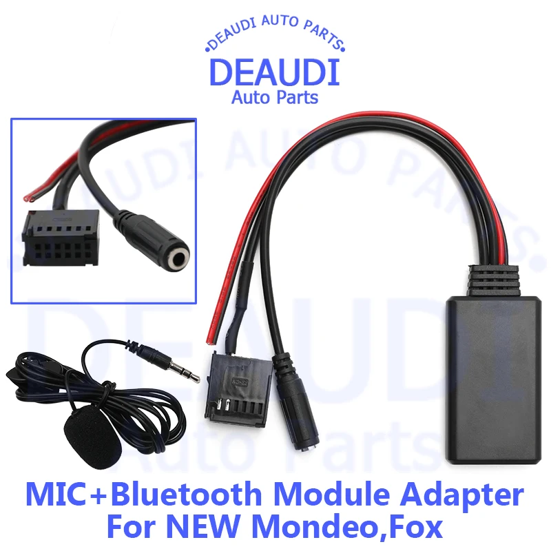 For Ford Mondeo Focus Bluetooth 5.0 Module Receiver Adapter Radio Stereo AUX Cable Adapter 5000 6000 CD