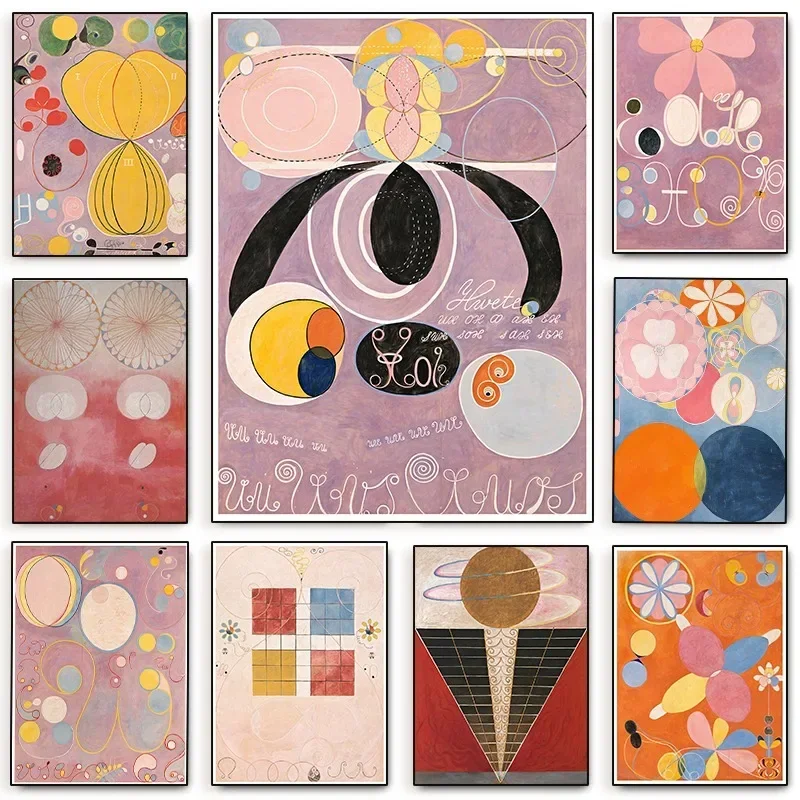 Famous Painter Hilma Af Klint Abstract Art Poster Exhibition Print Klint Works Canvas Painting Gallery Wall Art Room Home Decor