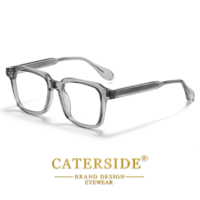 CATERSIDE Retro Quadratische Herren Optische Rahmen Luxus Tempel Tipps Design Federscharnier Gläser Damen Täglich Anti Blaues Licht Gläser – Detail 12