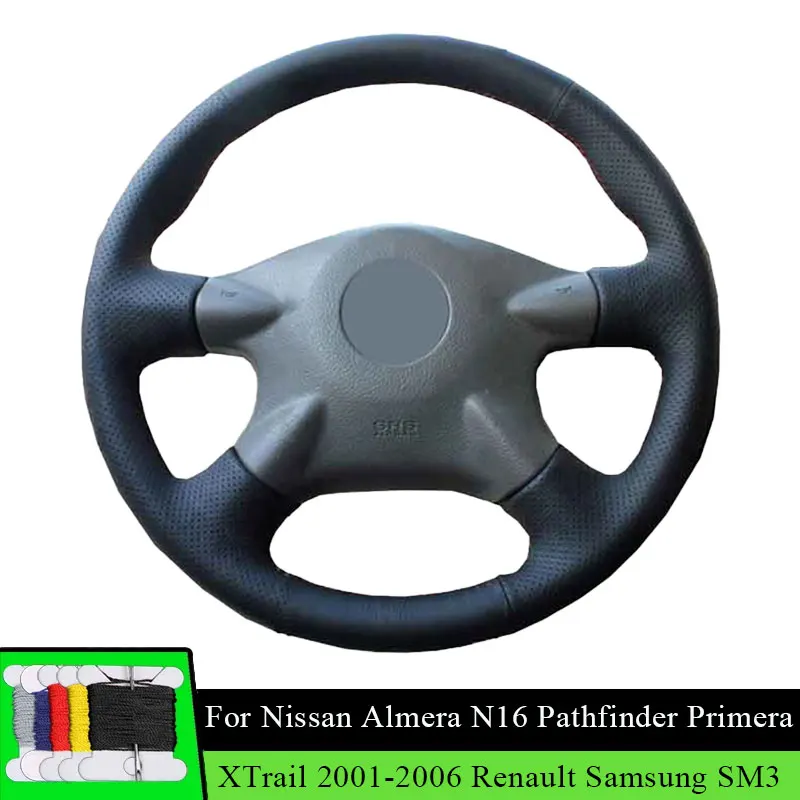 

Car Steering Wheel Cover For Nissan Almera N16 Pathfinder Primera XTrail Renault Samsung SM3 Fiber leather Wear Resistance
