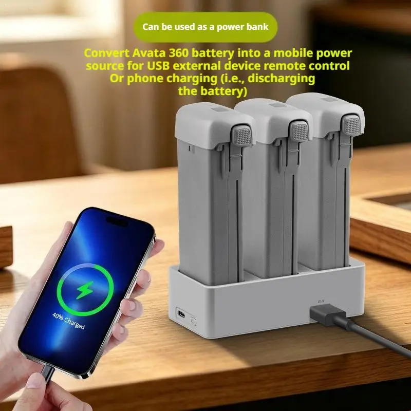 

For DJI Avata 360 Smart Charging Hub 100W Fast Charger, 3-Battery Parallel Charging, PD Support