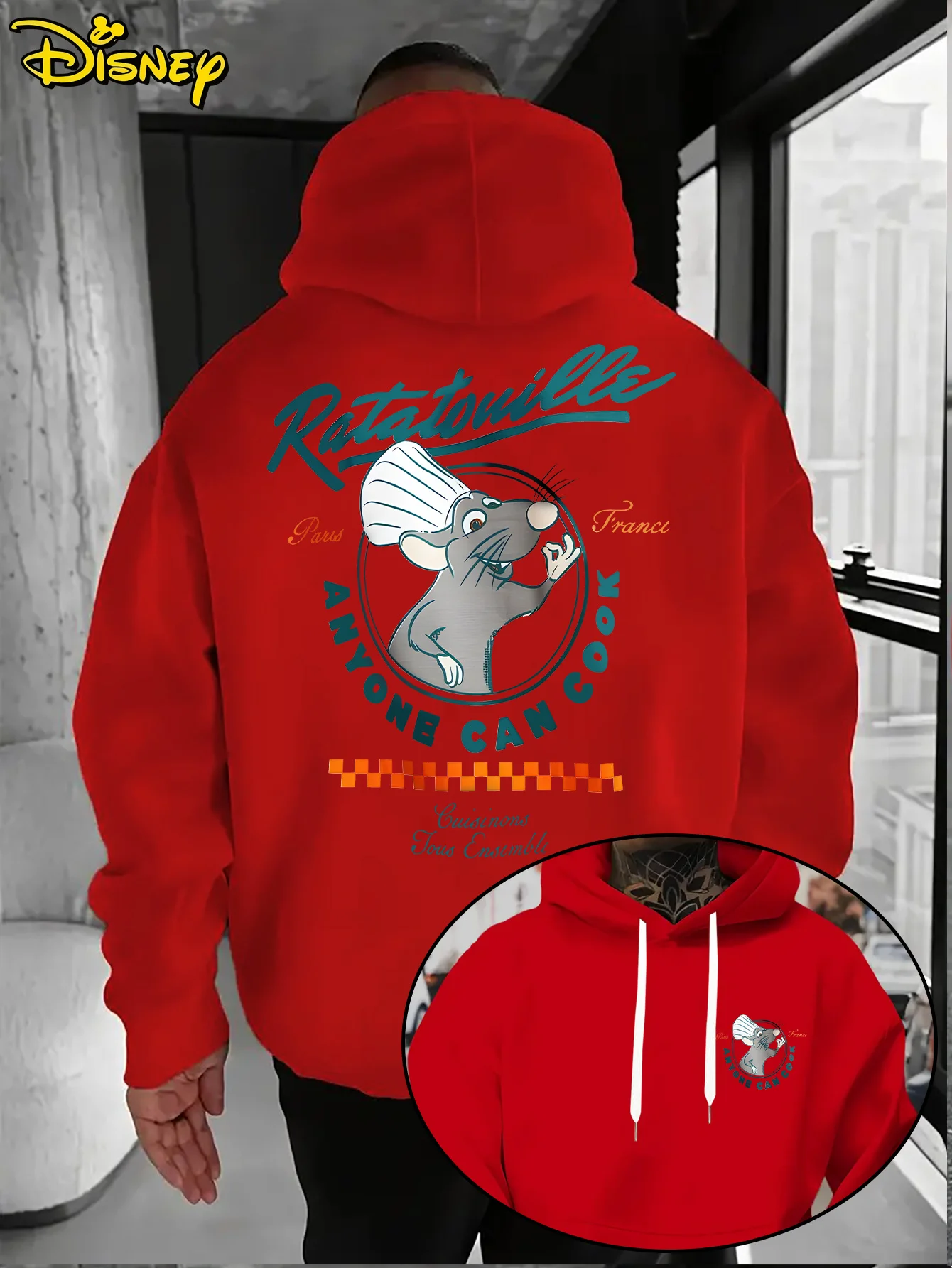 هوديي رجالي من Disney Food Story ريمي للخريف والشتاء من الصوف للجنسين، نمط شارع عصري، فضفاض، ملابس خروج كبيرة الحجم