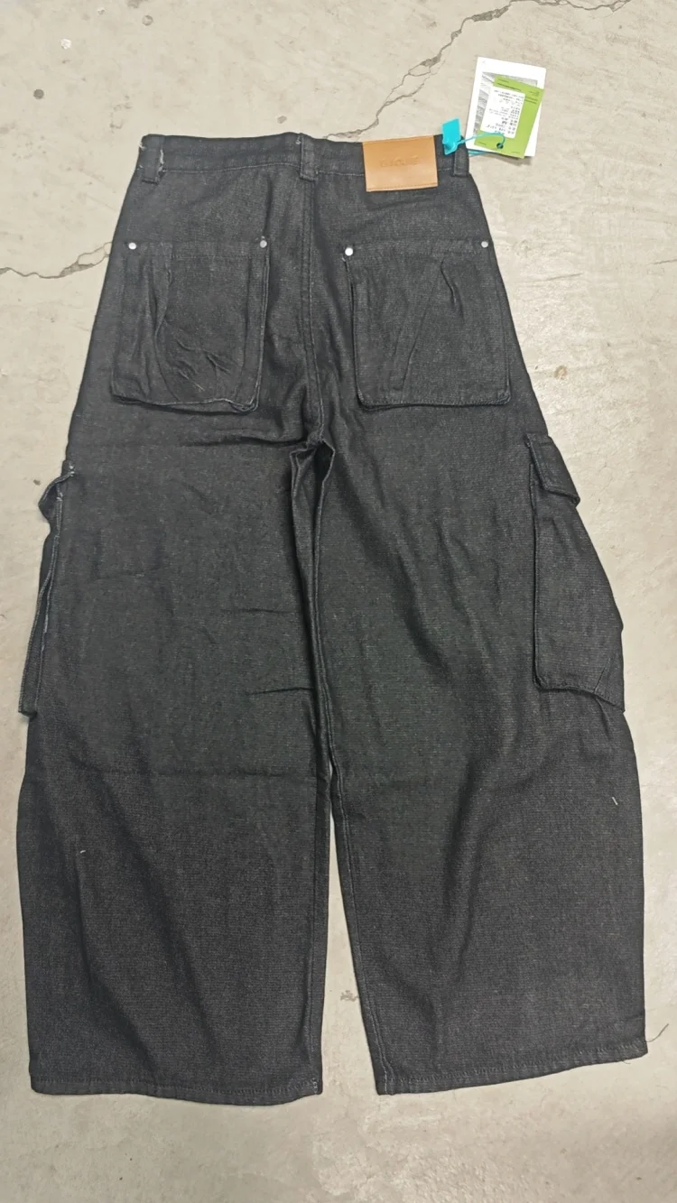 2025, japanische Y2K-Streetwear, schwarze Baggy-Cargo-Jeans, Hose für Herren, Kleidung, weites Bein, gerade Baumwolle, lange Hose, Moda Hombre – Detail 15