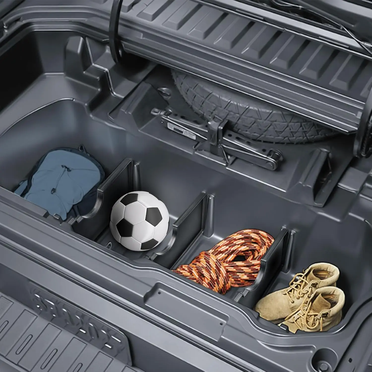 

For 2017-2025 Honda Ridgeline Accessories Trunk In-Bed Dividers Trunk Cargo Organizer Tailgate Rear Car Insert Compartment Tray