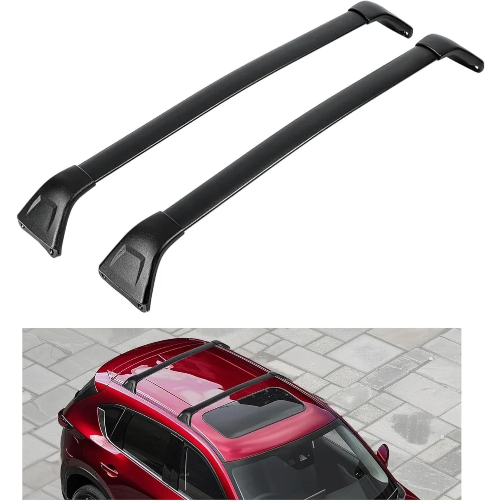 Palang Atap Universal untuk Mazda CX-5 (2017-2025) - Kapasitas 165lbs, Aluminium, Hitam