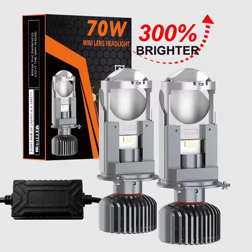 

Y9D 3570 LED Car Headlight Bulb with Lens High Low Beam Super Bright Motorcycle Car LED Projector Headlamp Focus Retrofit Lamp