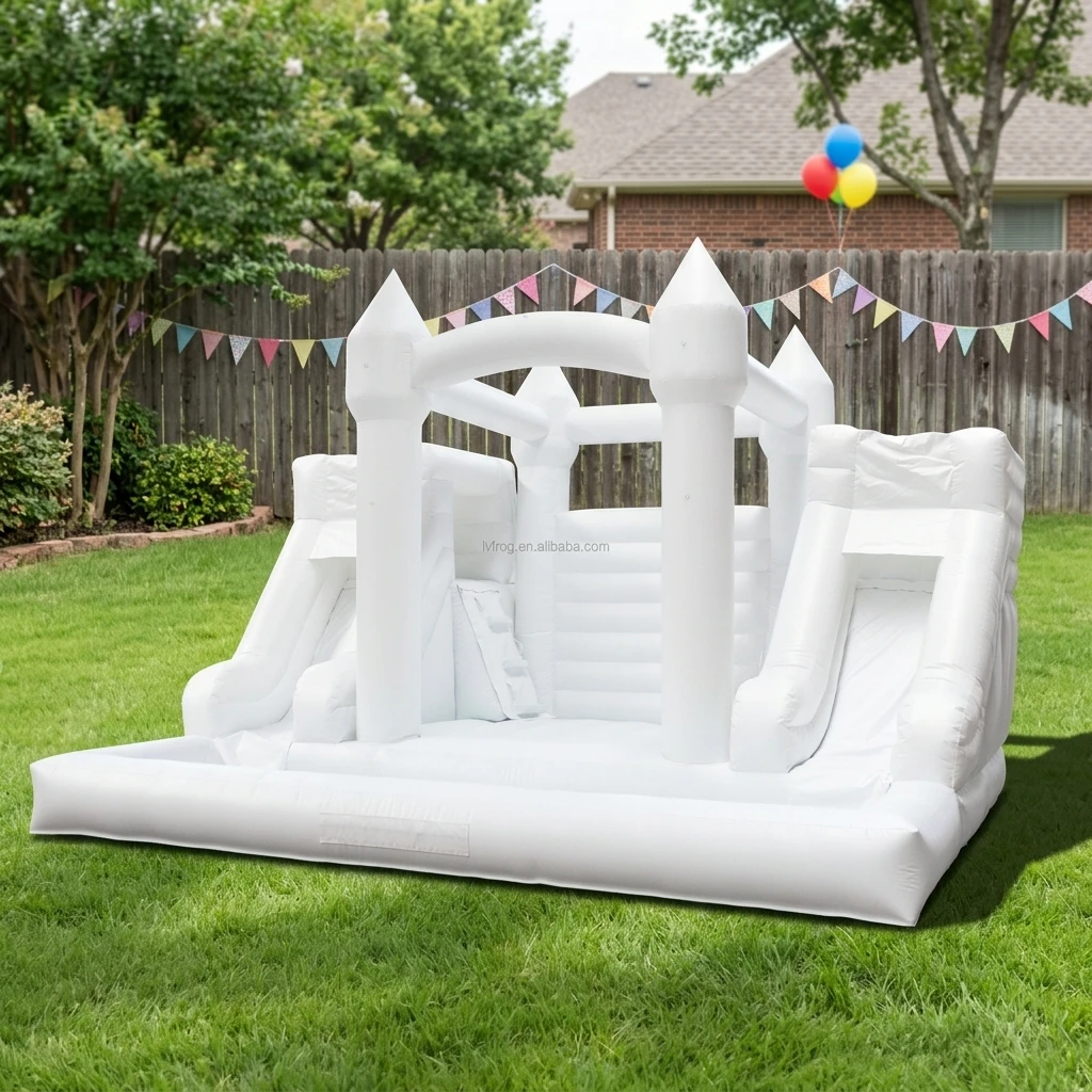 Double Slides Jumping Bounce Slide Customized Color PVC Tarpaulin Indoor/Outdoor Inflatable Wedding Bouncy House Ball Pit Pool