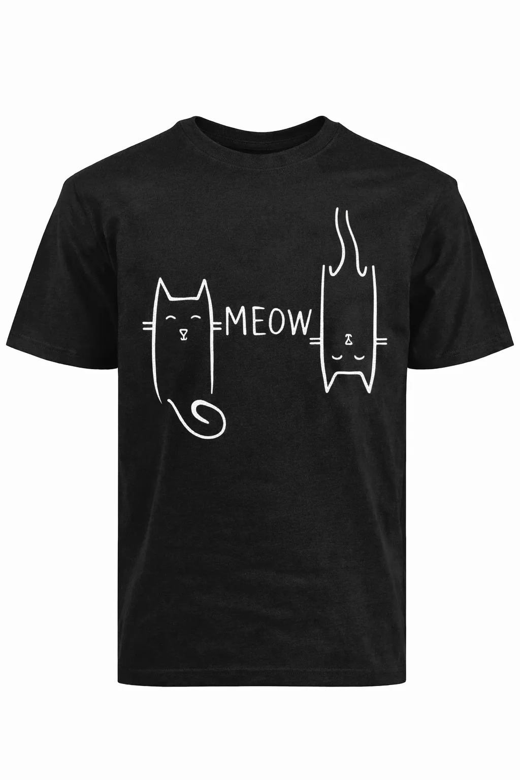 

Funny Feline Design T-Shirt, Adorable Cat Graphic Tee