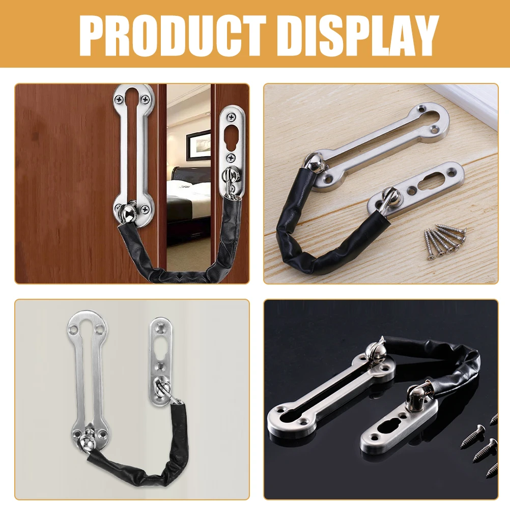 

Stainless Steel Door Safety Chain Lock Thick Stable Easy Installation Home Office Hotel Security Door Lock Chain