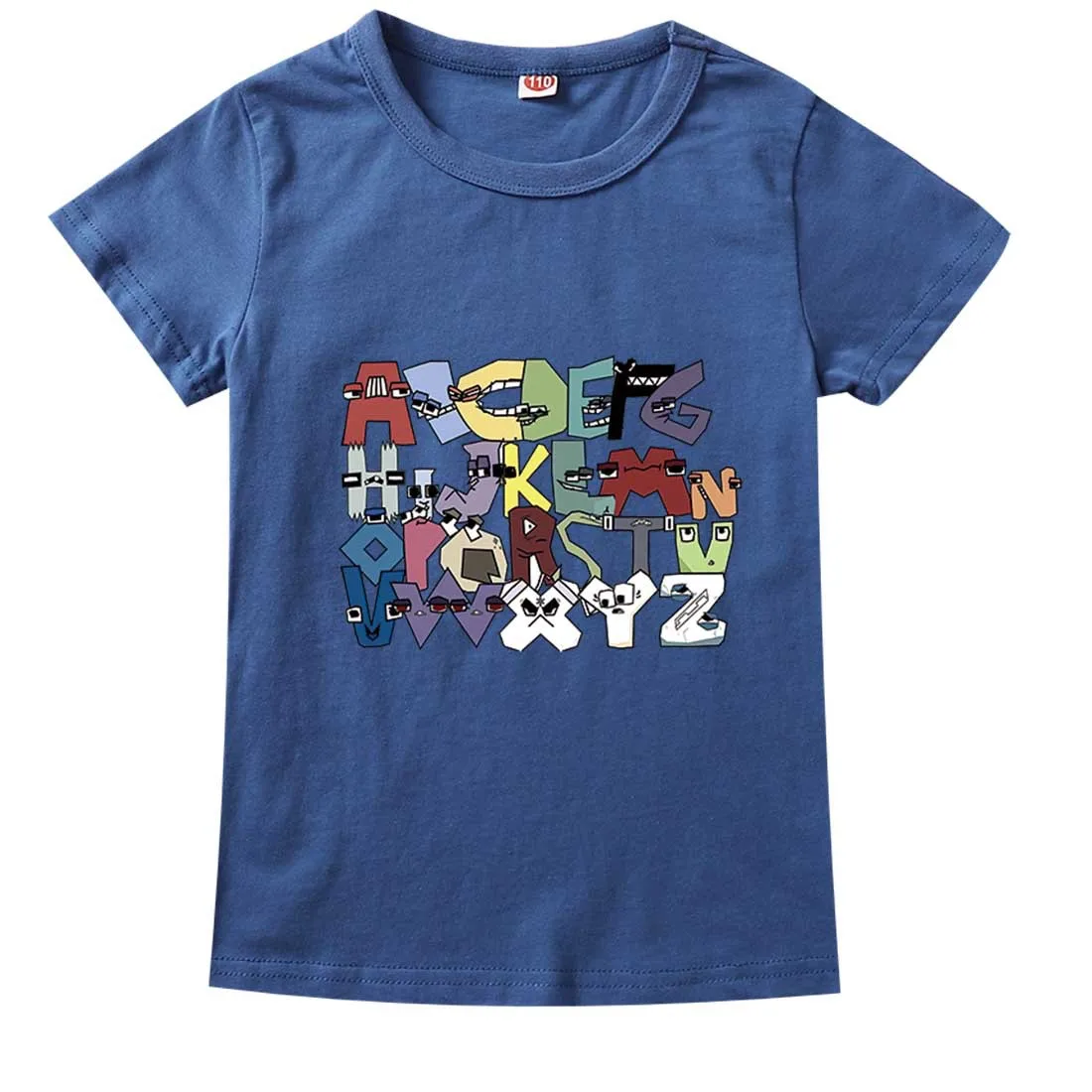 Boys & Girls Summer Fashion Tops Tees Children's 100% T-Shirts 26 Alphabet Lore Print Casual Family Kids Clothing 2-14Years