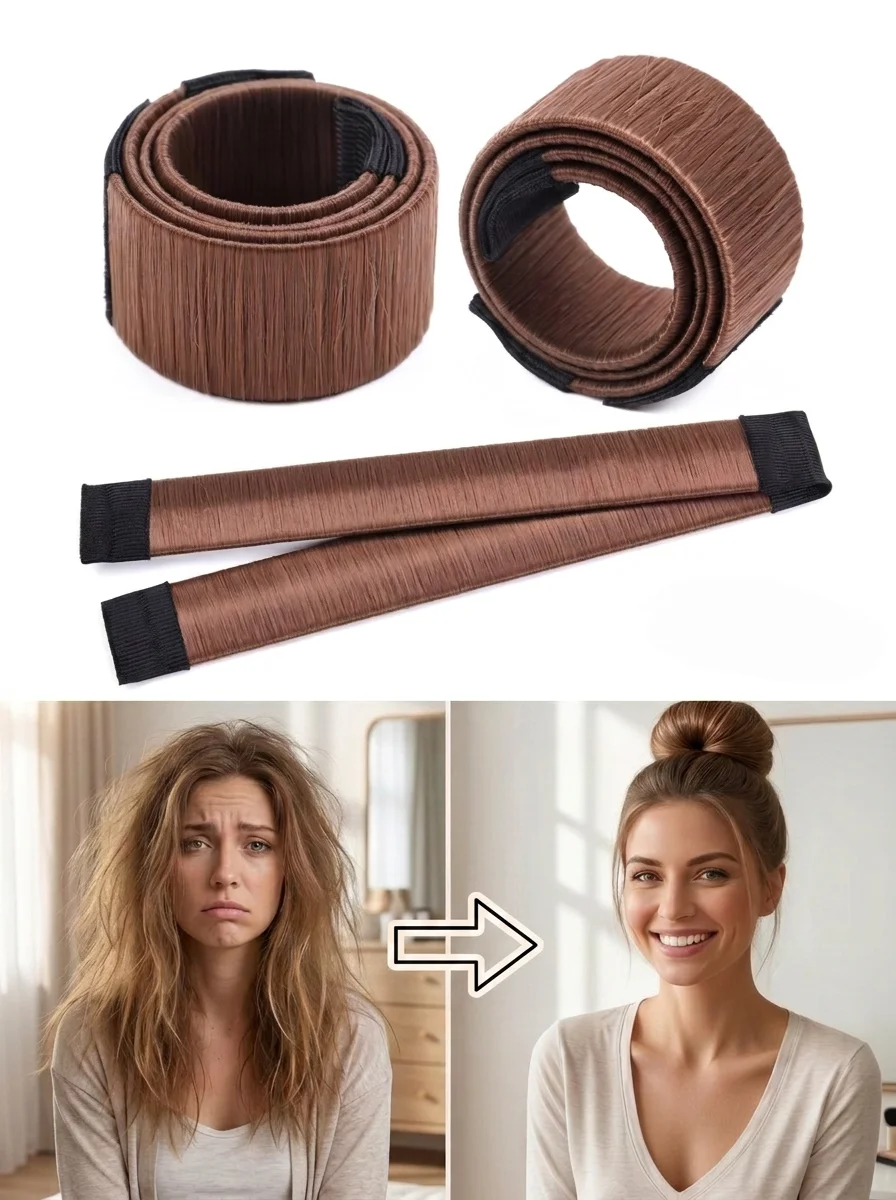 Easy Magic Hair Bun Maker Faux Hair Texture Wrap Lazy Donut Bun Shaper DIY Updo Styling Tool for Women Girls