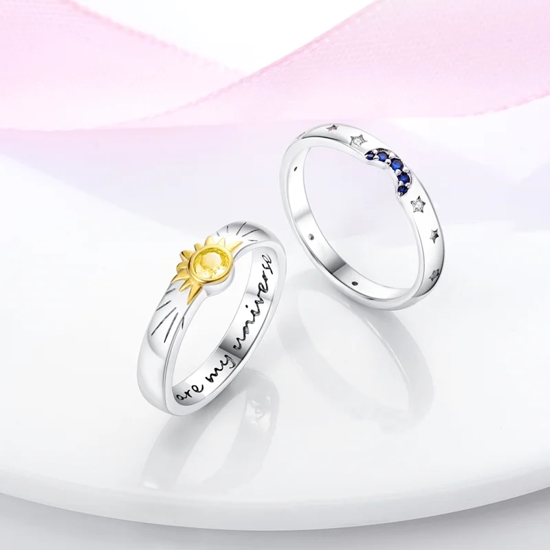 925 Sterling Silver Rings Infinite Love Sun Moon Eye Flower Ring For Women Original Wedding Ring Jewelry Gift