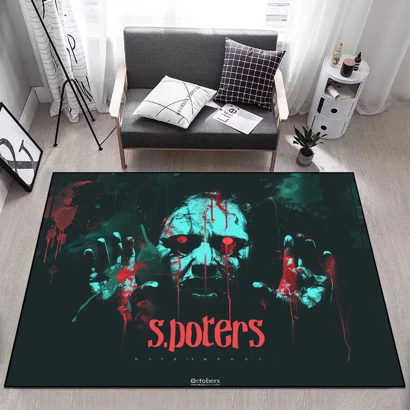 Modern 3D Vision Carpet Scary Halloween Decor Rug Non-slip Anti-fouling Sofa Coffee Table Floor Mat Washable  Entrance Door Mat