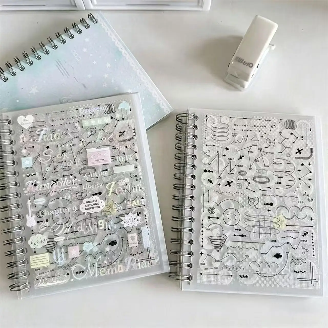 32P Sticker Book Eight Issues of Stranded Time Sticker Book Japanese Cutting Film Sticker Double Transparent Decorative Sticker