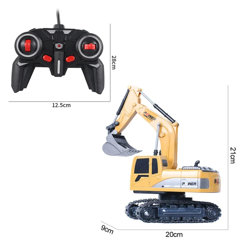 מחפר RC 2.4Ghz 6 ערוצים 1:24 רכב הנדסי RC מסגסוגת ופלסטיק, תמונה 6
