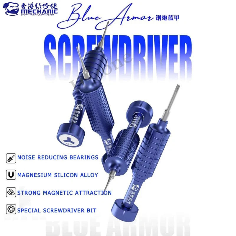 

Mechanic Blue Armor 4in1 Precision Screwdriver Set Blue Magnetism High Hardness Screwdriver ForPhone Repair Specific Screwdrive