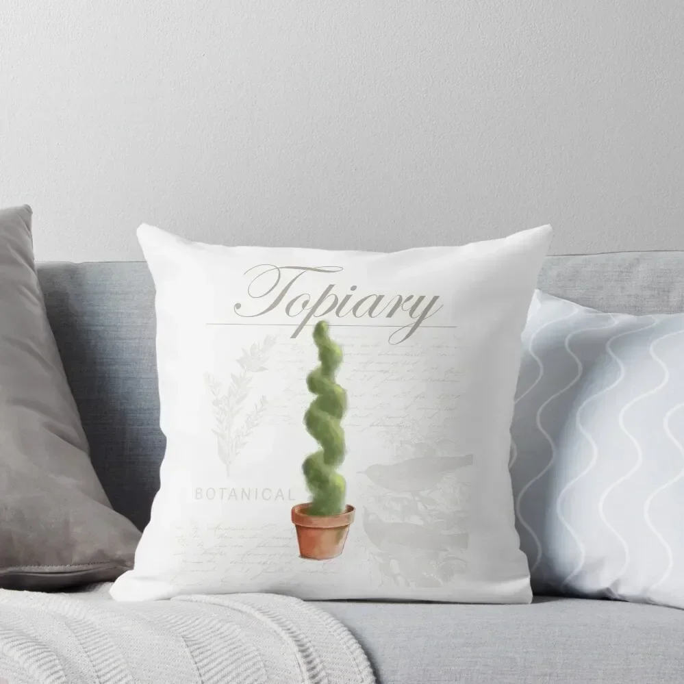 French topiary design number four Throw Pillow New year Room decorating items Pillow Case sleeping pillows pillow