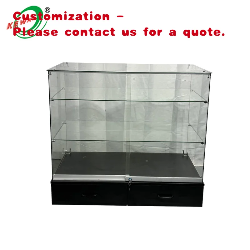 

custom.Keway Melamine Plate Stand Glass Showcase Multi Layer Retail Store Display Shelf MDF Glass Display Supermarket