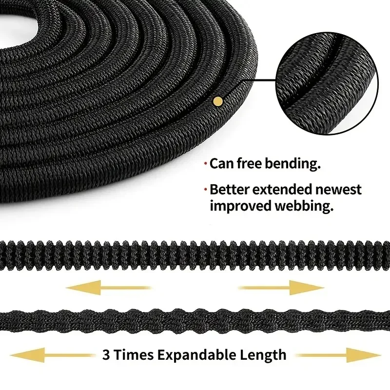 New Garden Hose Magic Hose, Double Latex Inner Tube, High-Pressure Car Wash Gun, Adjustable, Garden Irrigation Supplies