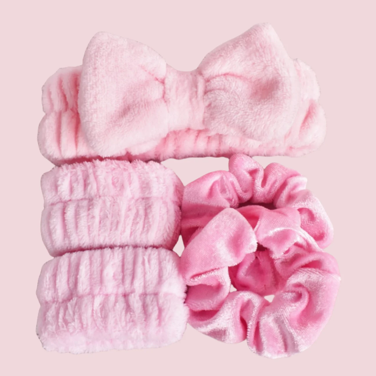 

5pcs/set Women's multi-color soft moisture-proof headband Wrist strap Large intestine set SPA Makeup for face wash