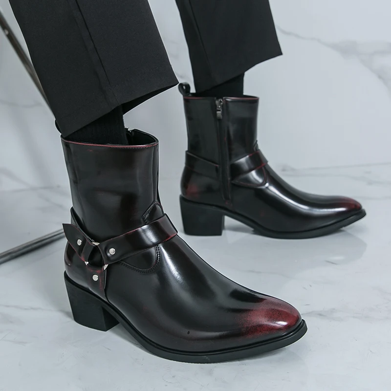 الكلاسيكية النمط البريطاني عالية أعلى رجل تشيلسي الأحذية وصفت الأعمال مكتب أحذية الزفاف شتاء جديد في الهواء الطلق أحذية القيادة غير رسمية