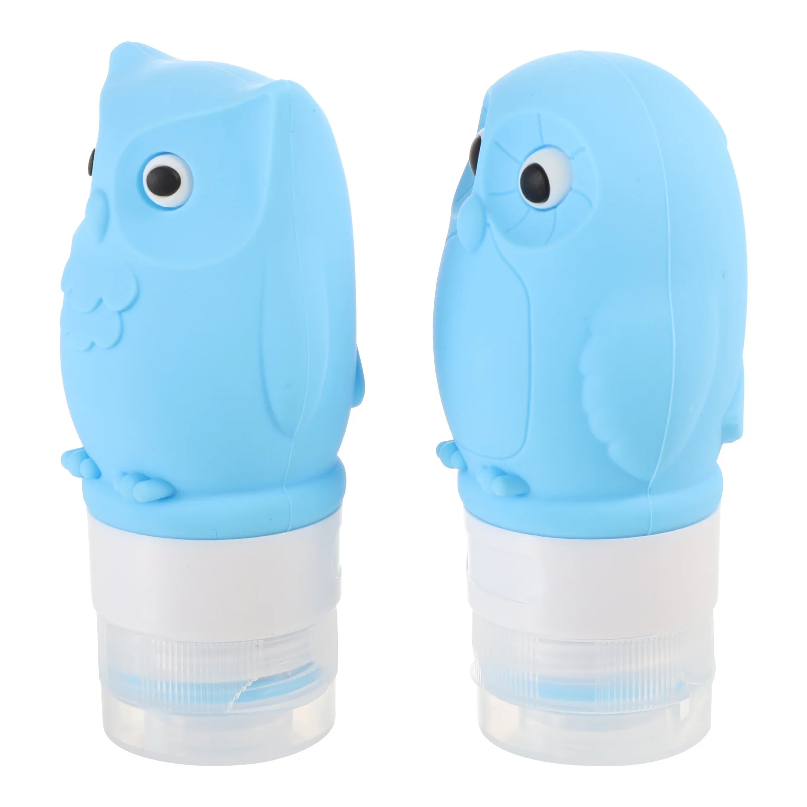 

2Pcs 60ml Adorable Owl Travel Bottles Easy Carry Refillable Shower Gel Containers Travel Bottle Empty Bottle Silicone