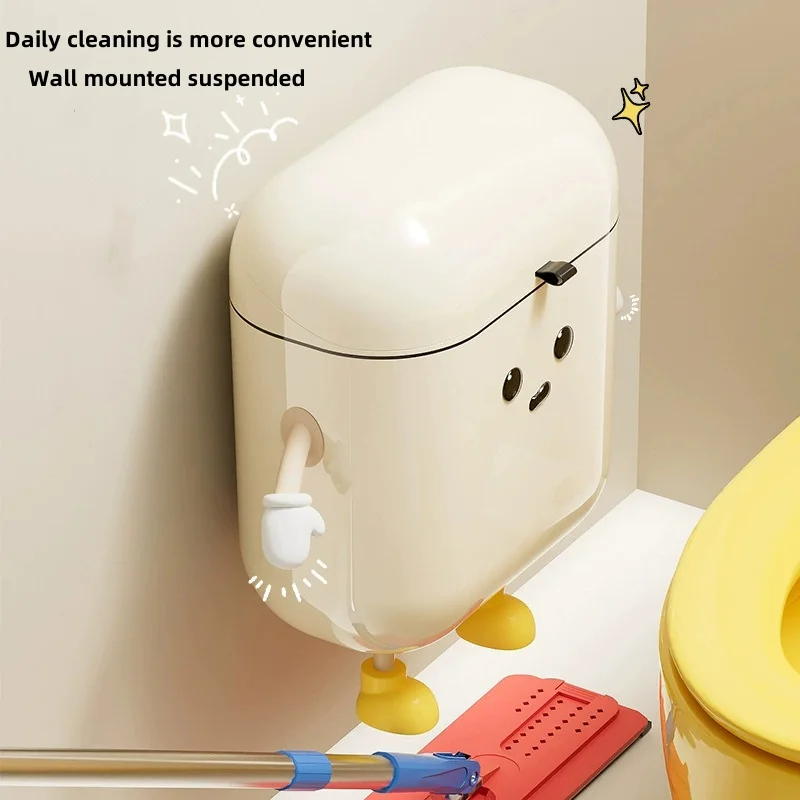 9L/12L DIY Cream Wall Mounted Garbage Can for Household Kitchen and Bathroom with Narrow Seam Waterproof Garbage Can image 2