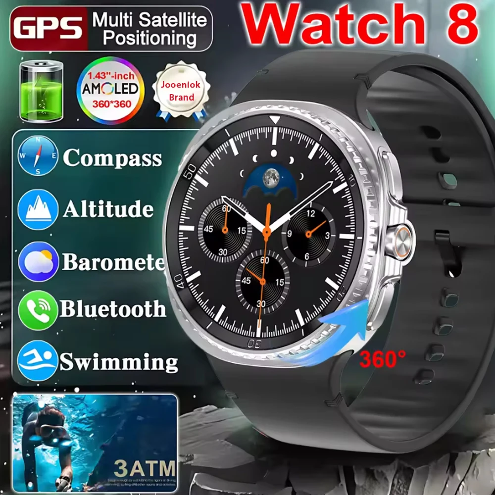 

2025 New Bluetooth Call Smart Watch 8 Ultra Classic GPS Compass NFC Smartwatch AMOLED HD Screen Smartwatch Men Android IOS