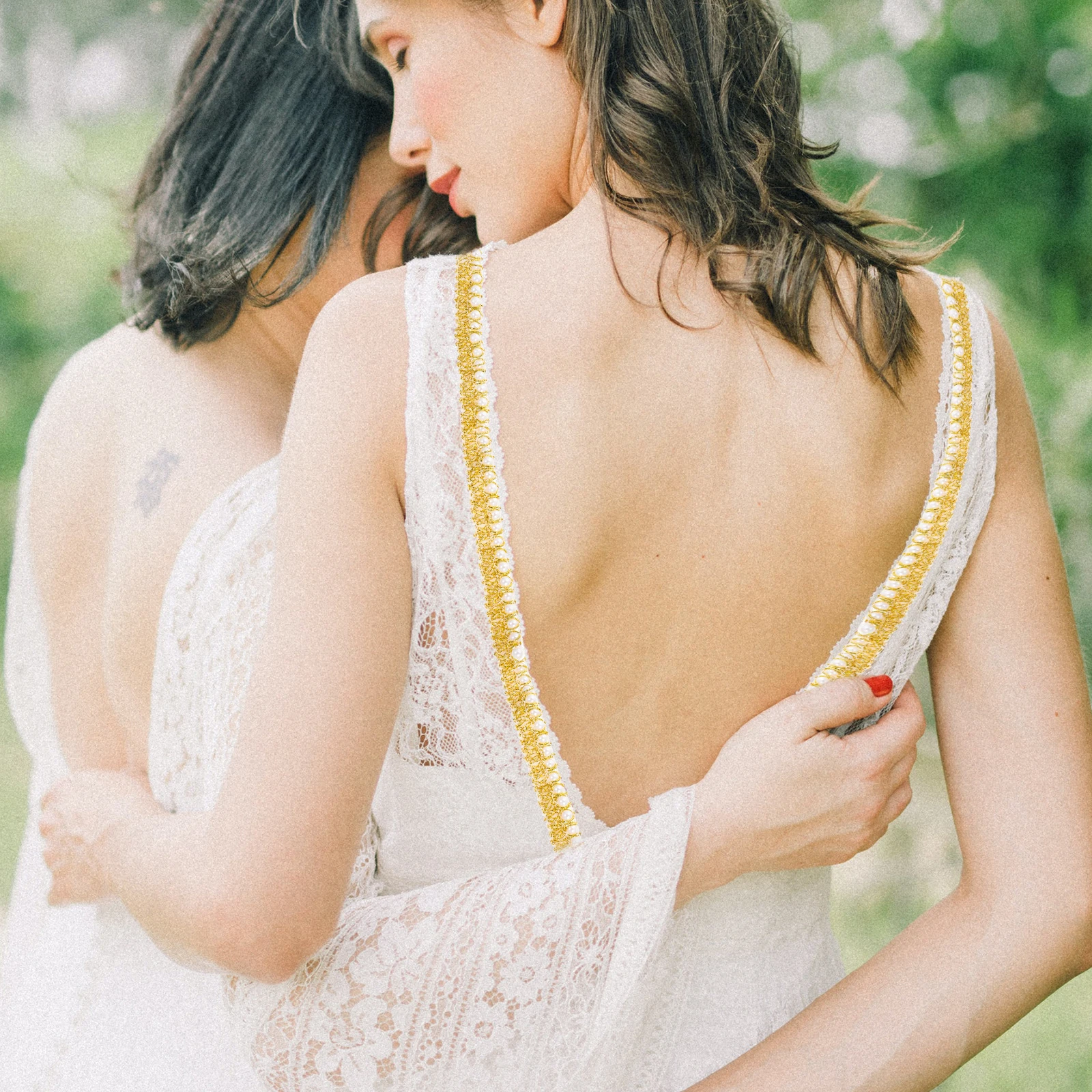 

Pearl Webbing Trim Elegant Colors Lovely Pearl Lacework Beige Fringe Ribbon DIY Clothing Decor Craft Accessories Exquisite