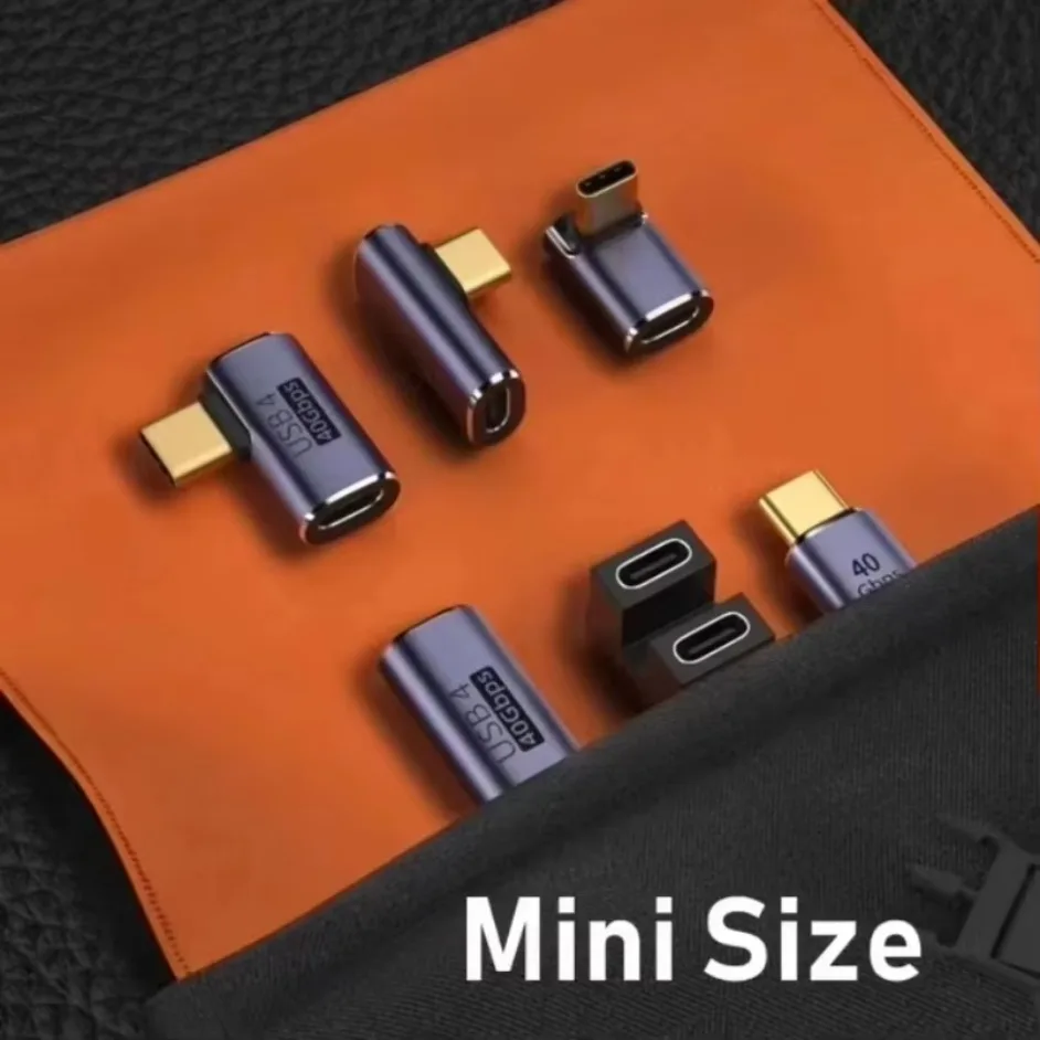 Mini USB Type-C AdapterMale To Female 100W 40gbps PD Fast Data Transfe For Macbook 90 Degree Quick Charge Converter