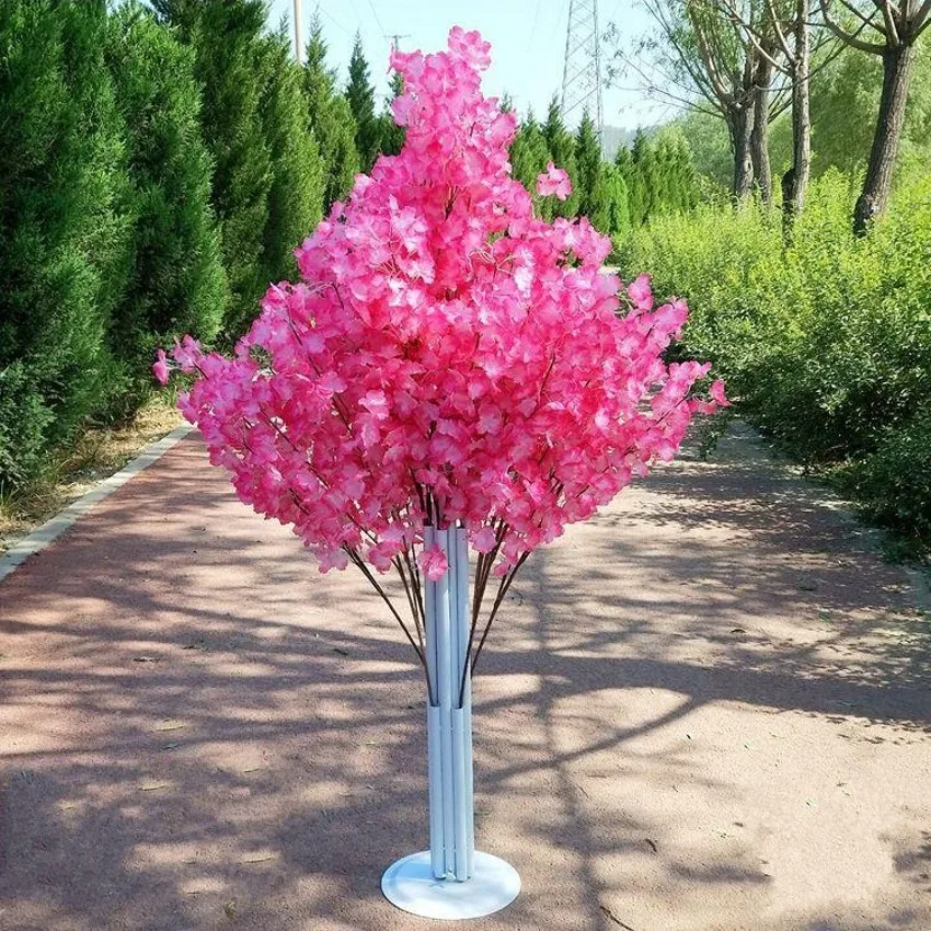 

10/12pc150CM Tall Upscale Artificial Cherry Blossom Tree Runner Aisle Column Road Leads For Wedding T Station Centerpieces H64