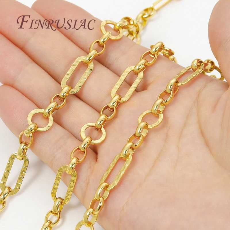 0,5–1 Meter 18 Karat vergoldete Ketten, DIY-Halsketten-Zubehör, dekorative Kette für Schmuckherstellungszubehör, große Ketten im Großhandel – Detail 35