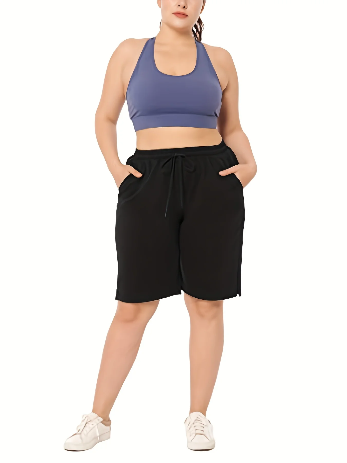 سراويل متوسطة كاجوال للنساء ، مقاس كبير