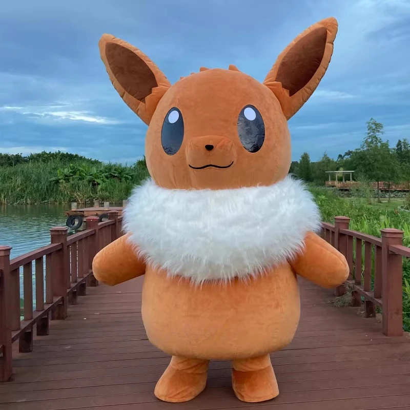 Miniso نفخ Eevee زي التميمة بوكيمون Flareon المشي ملابس دمى هالوين عيد الميلاد عيد ميلاد فستان حفلة تنكرية