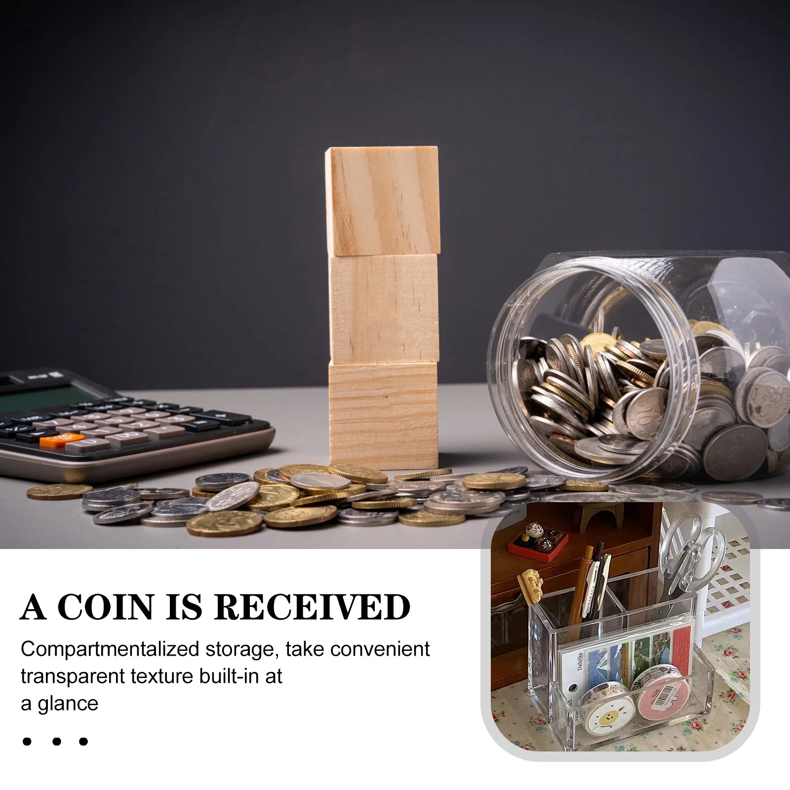 

3 Slot Transparent Acrylic Pen Holder Desk Organizer Stationery Storage Box for Office School Supplies Brush Container