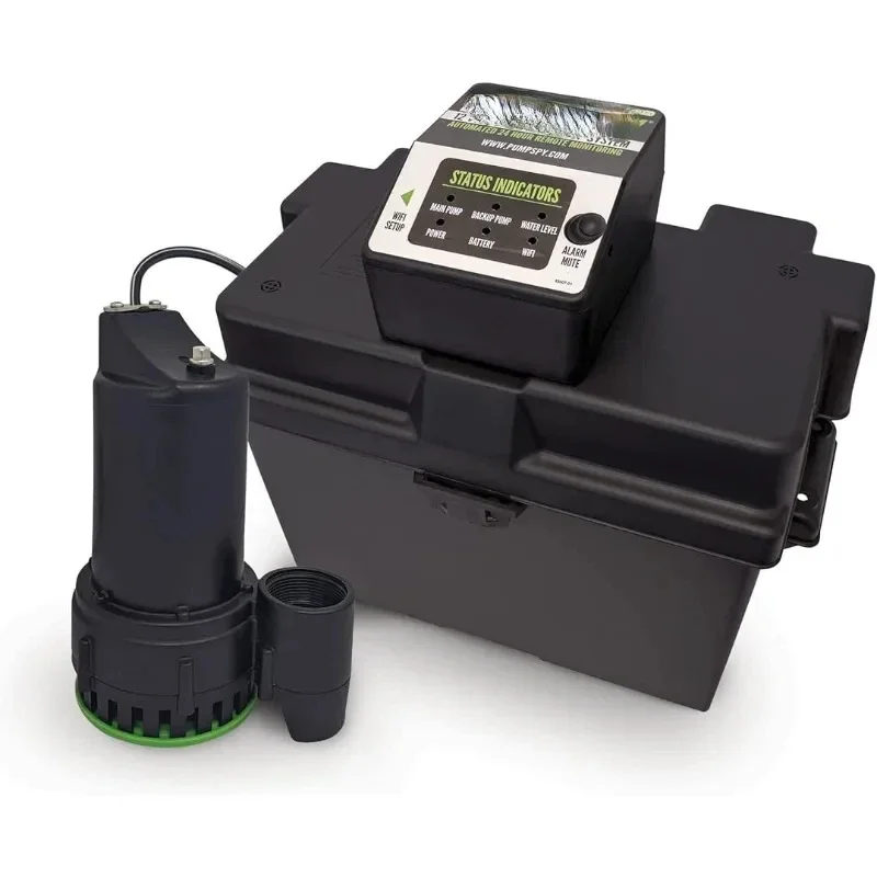 home.PS2000 WiFi Battery Backup Sump Pump System w/Internet Monitoring & Alerts, Sump Pump Battery Backup