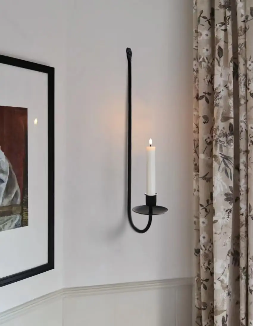 Metal wall Candle holder 2-piece wall mounted candle holder Modern wall candle wall lamp hanging living room farmhouse fireplace