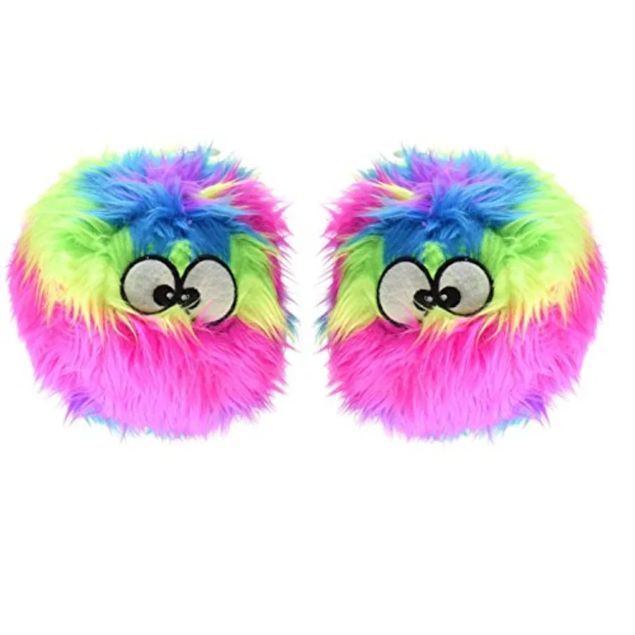 

Набор из 2 плюшевых игрушек для собак Furballz Rainbow с технологией защиты от разгрызания, большие, радужные