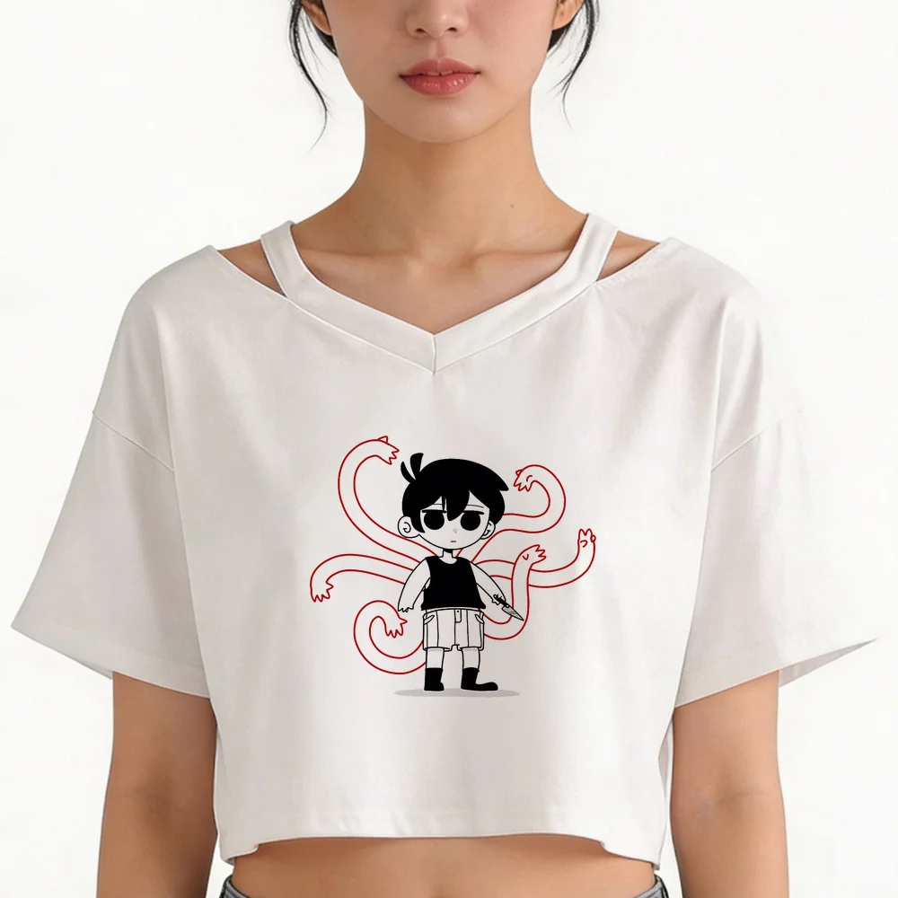 Omori crop top teen cheap graphic summer y2k alternative  t shirt grunge harajuku goth vintage scene