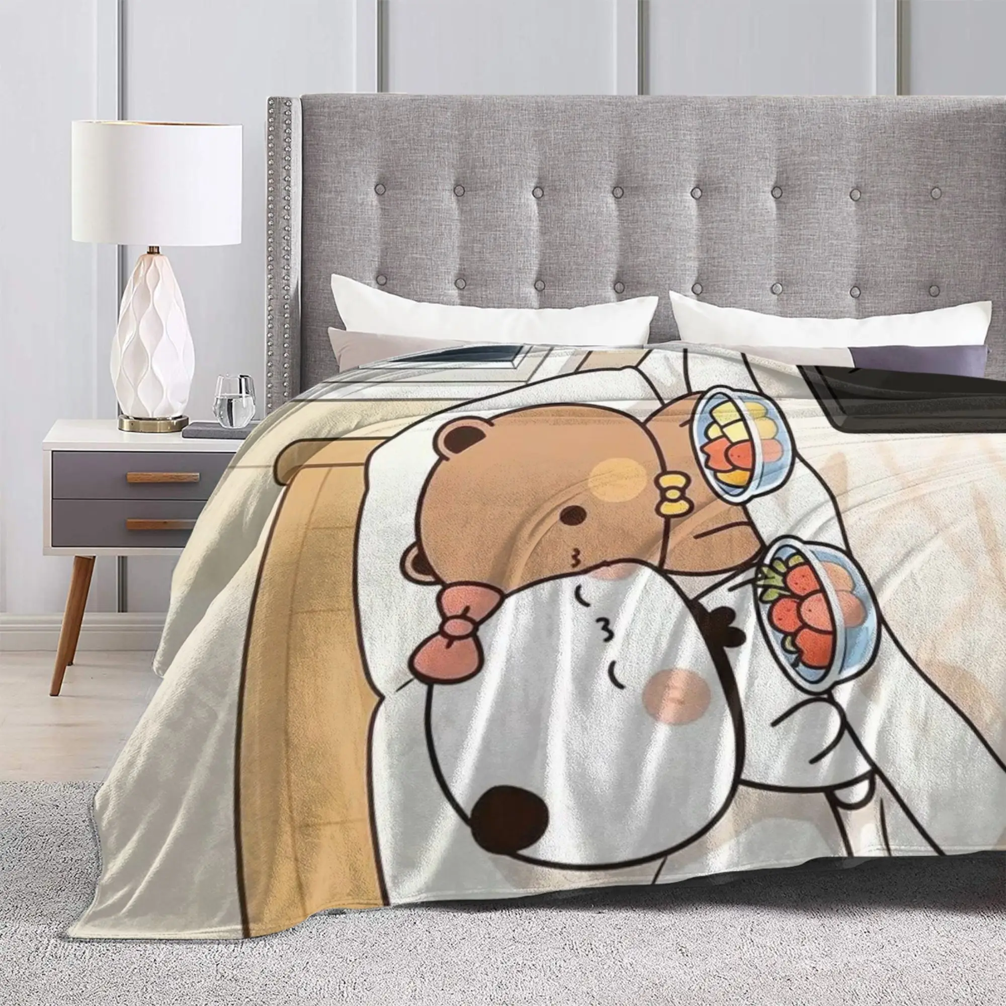 Cartoon Panda Bubu Dudu Coral Fleece Plush Throw Blankets  Blanket for Bedding Office Warm Bedspread
