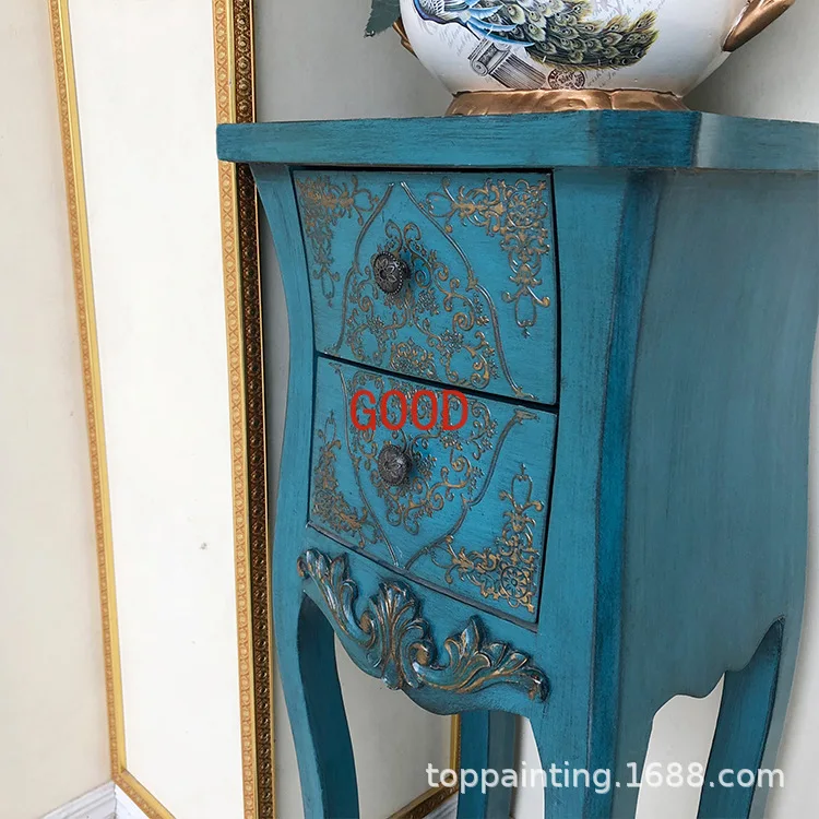 Dois-Bucket Locker para sala de estar, mesa lateral, mesa de canto, Desk Lamp, estilo europeu