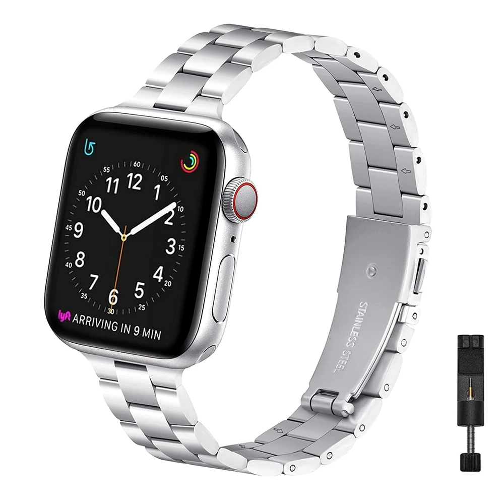 Thin Band For Apple Watch 40mm 38mm 42mm 44mm Premium Stainless Steel Metal Wristband Strap For iWatch 6/5/4/3/2/1 SE Women Men