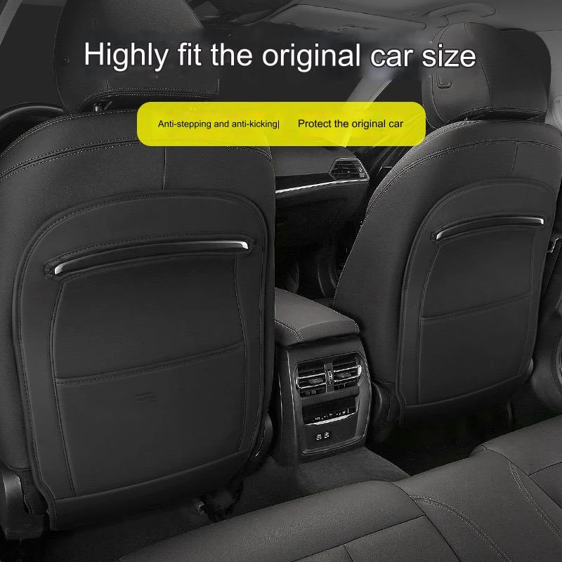 Car Seat Back Anti-kick Pad For BMW 3 5 Series F10 G20 X1 X2 X3 X4 iX3 M Power Performance Full Surround Leather Anti Dirty Mat